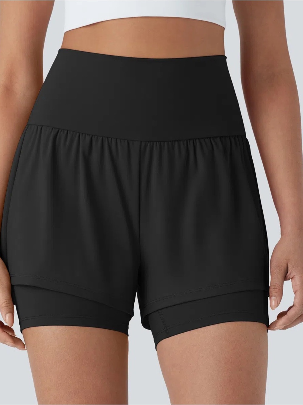 NWT Halara Black SoftlyZero Airy High Waisted Yoga Shorts With Pockets Size XS L